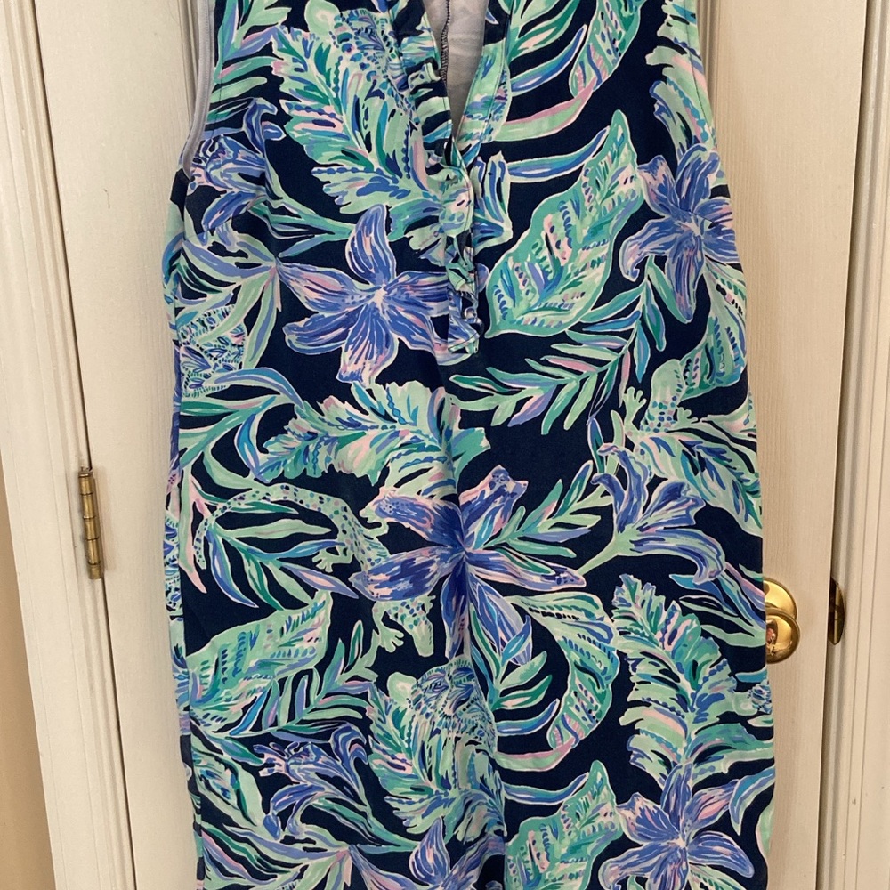 Lilly Pulitzer Floral Sleeveless Dress Sz XL